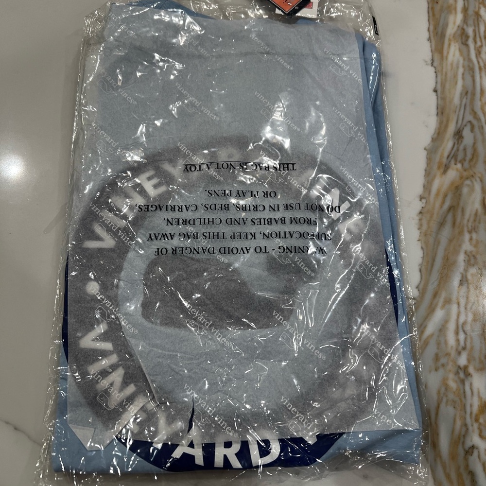 Vineyard Vines Sky Blue and White Whale Dot Tee